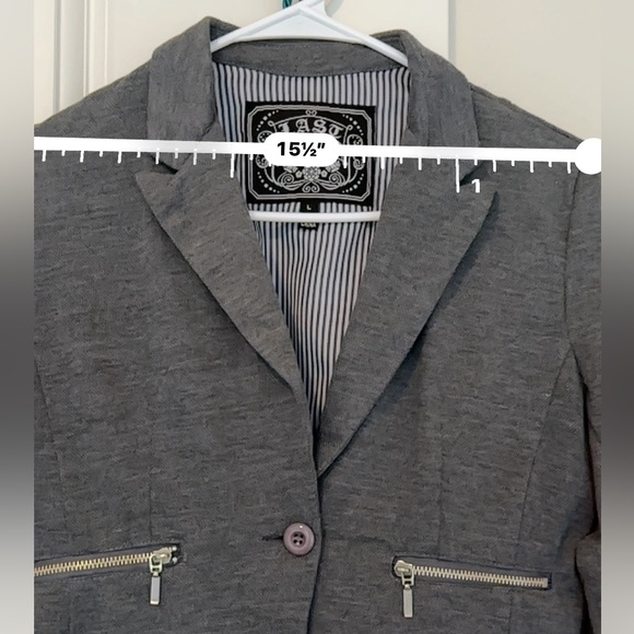 Grey One Button Blazer - Picture 5 of 11